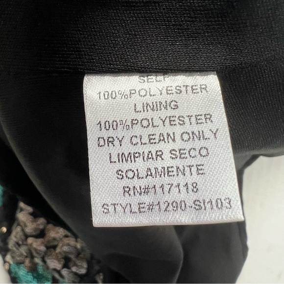 Soiéblu Strapless vintage Sequin Bodycon Dress Blue Silver Black size Small - Picture 6 of 7